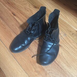 Trippen Black Leather Lace-Up Boots